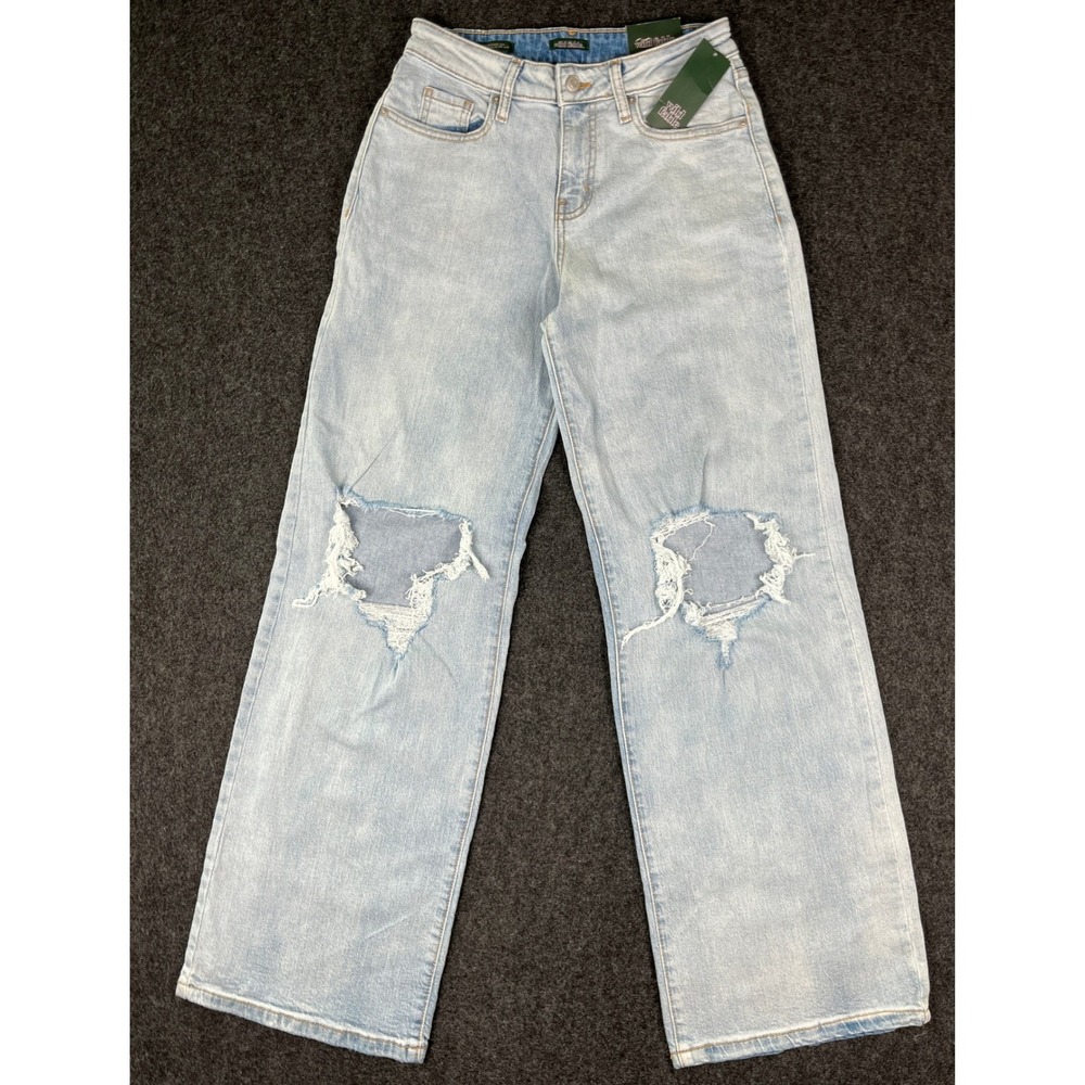 Wild Fable High Rise Baggy Jeans Light Wash Distressed Blue‎ Denim Size 2/31.5